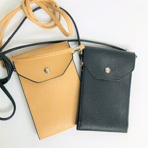 2 Pack Small Beige & Black Vegan Phone Purses